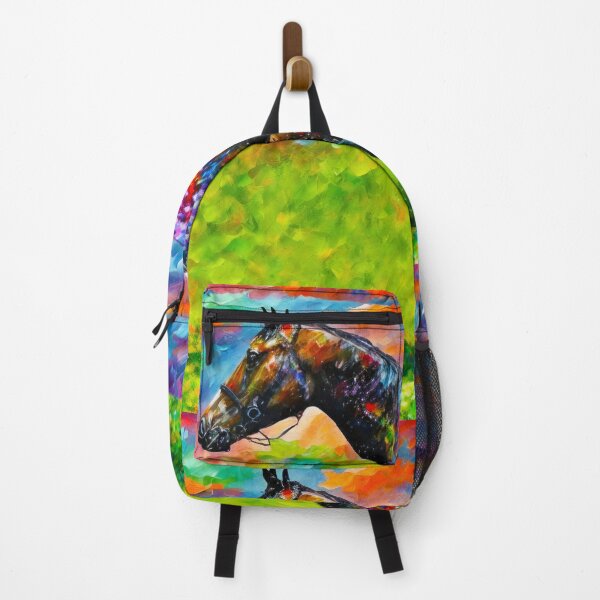 Item preview, Thoroughbred horse on a pasture – colorful abstract painting designed and sold by NickoPrints.