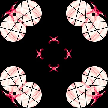 Artwork thumbnail, red flower pattern by Meo Design