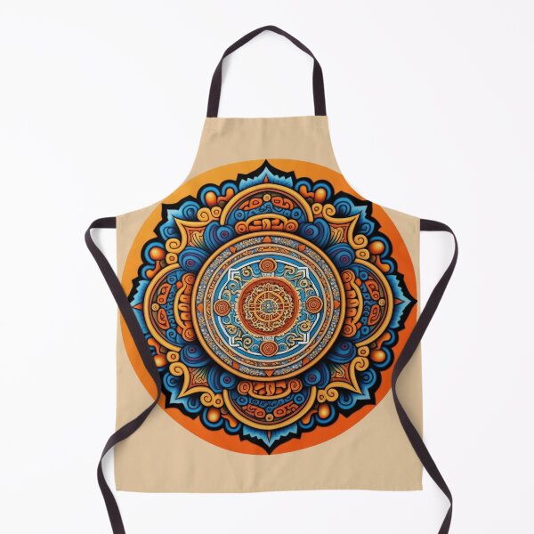 Item preview, Serene Tibetan Mandala Art in Blue, and Orange designed and sold by Designed Resistance.
