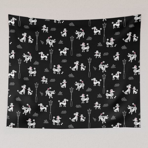 Item preview, Cute and Chic Parisian Poodles on Black designed and sold by BexMorleyArt.