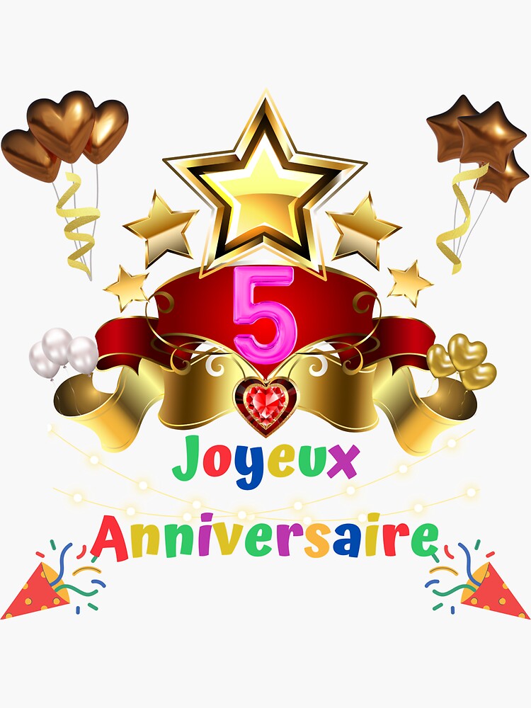 5 ans Joyeux Anniversaire: Cadeau Anniversaire Fille 5 ans (French