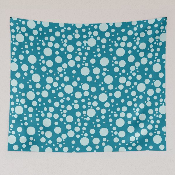 Item preview, Funky Psychedelic Blue Bubbles on Teal designed and sold by scome.
