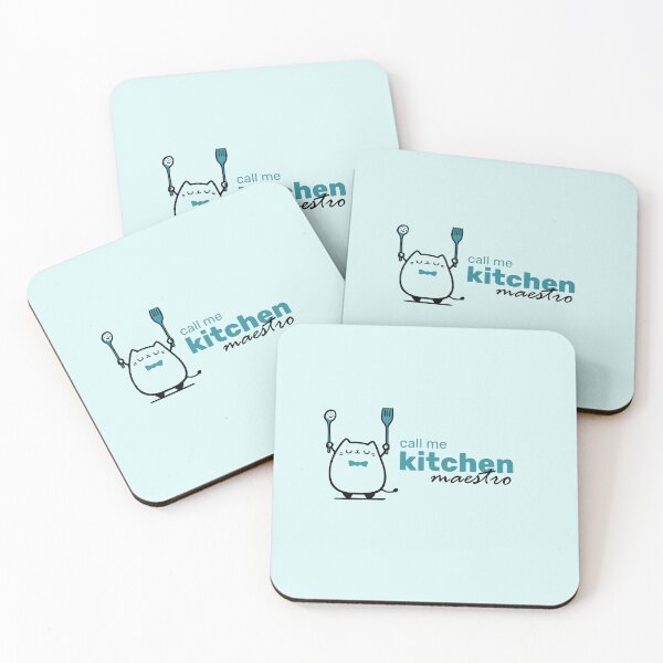 Item preview, Kitchen maestro funny cat turquoise designed and sold by Dignific.