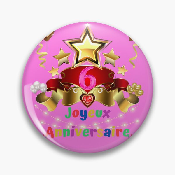 Aperçu de l'œuvre 6 ans, Joyeux anniversaire 6 ans, (Français), Cadeau enfant, violet créée et vendue par Ksmith-Style.