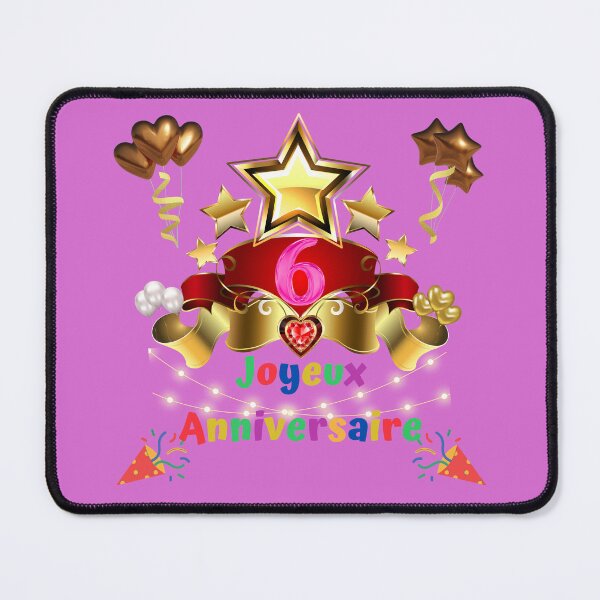 Item preview, 6 years, Happy Birthday 6 years, (French), Children's gift, purple designed and sold by Ksmith-Style.