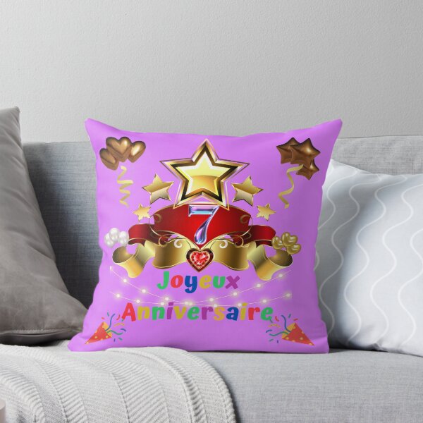 Item preview, 7 years, Happy Birthday 7 years, (French), Children's gift, purple designed and sold by Ksmith-Style.