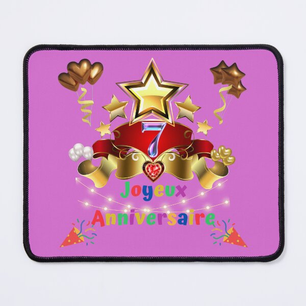 Item preview, 7 years, Happy Birthday 7 years, (French), Children's gift, purple designed and sold by Ksmith-Style.