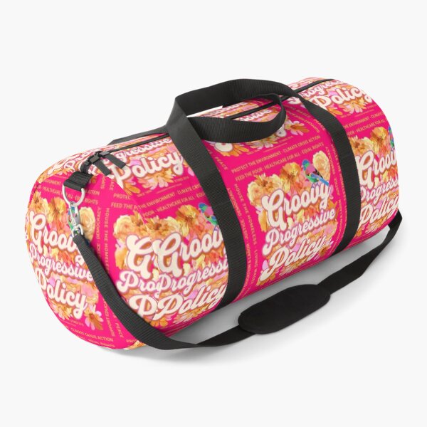 Item preview, PMD00581 Progressive Movement Designs Groovy vintage retro 1960s style floral design with goals on red for progressive Democrats or Independents and Bernie Sanders supporters designed and sold by ProgressiveLeft.