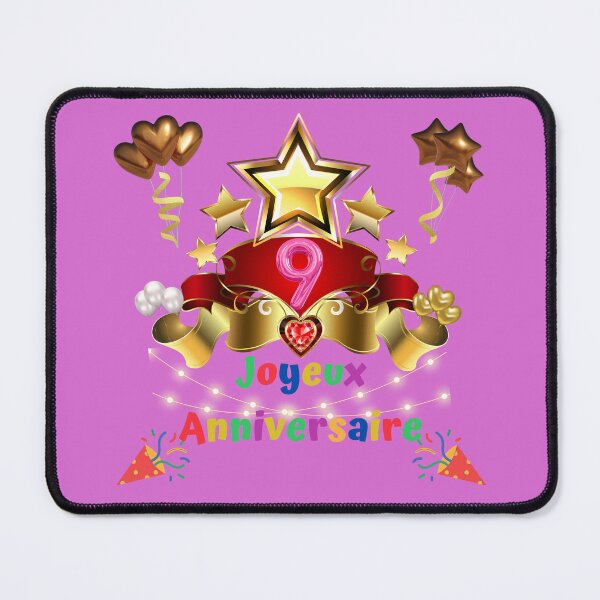 Item preview, 9 years old, Happy 9th birthday, (French), Children's gift, purple designed and sold by Ksmith-Style.