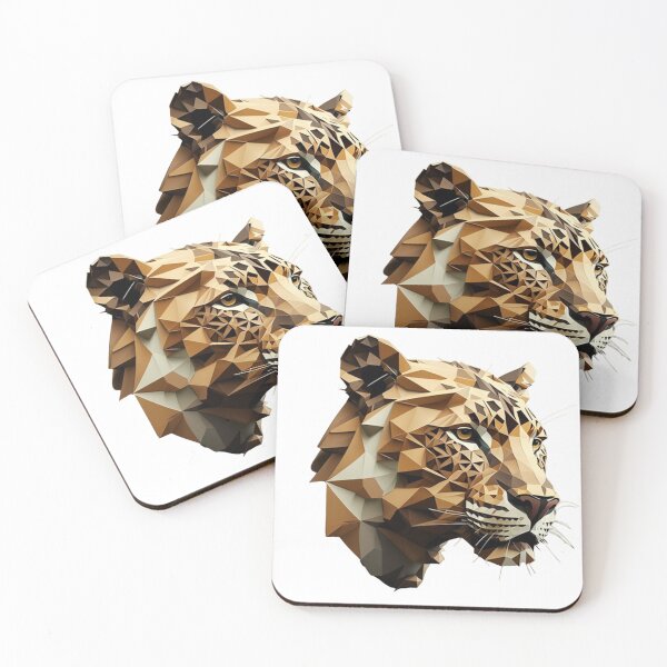 Item preview, polygon leopard head designed and sold by OKR1M.
