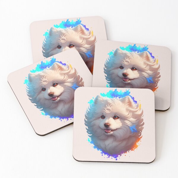 Item preview, cute and adorable samoyed pupies colorful designed and sold by muhamuha.