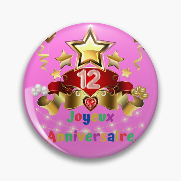 Aperçu de l'œuvre 12 ans, Joyeux anniversaire 12 ans, (Français), Cadeau enfant, violet créée et vendue par Ksmith-Style.