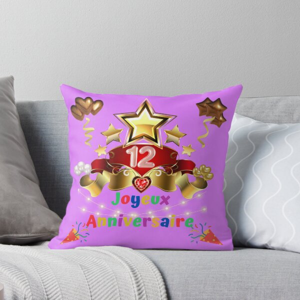 Aperçu de l'œuvre 12 ans, Joyeux anniversaire 12 ans, (Français), Cadeau enfant, violet créée et vendue par Ksmith-Style.