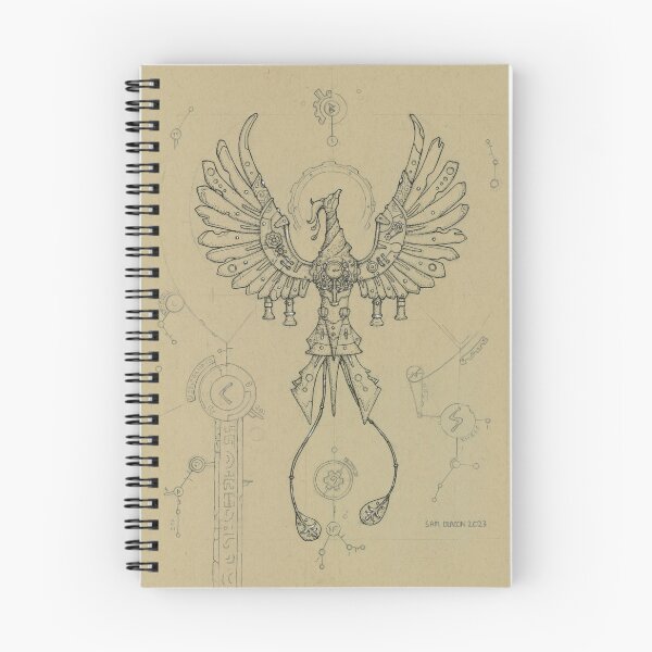Item preview, Steampunk Mechanical Phoenix Ink Drawing designed and sold by Sam Deacon Art.