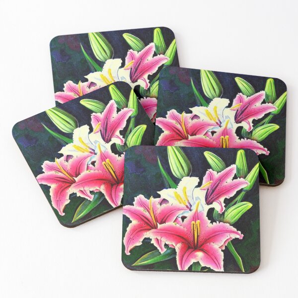 Item preview, Pink and white lilies. Abstraction. designed and sold by Natalia-Vlad.