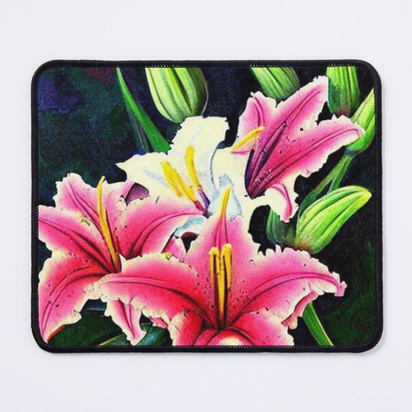 Item preview, Pink and white lilies. Abstraction. designed and sold by Natalia-Vlad.