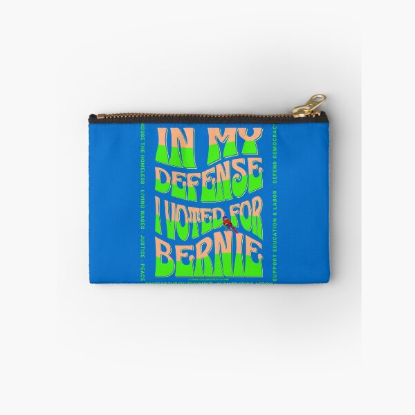 Item preview, PMD00586 Progressive Movement Designs In My Defense I Voted for Bernie with 12 policy goals for progressive Democrats Independents and Bernie Sanders supporters with retro vintage 1960s style designed and sold by ProgressiveLeft.