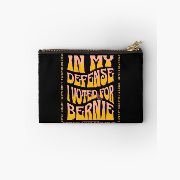 Item preview, PMD00587 Progressive Movement Designs In My Defense I Voted for Bernie with 12 policy goals for progressive Democrats Independents and Bernie Sanders supporters with retro vintage 1960s style designed and sold by ProgressiveLeft.