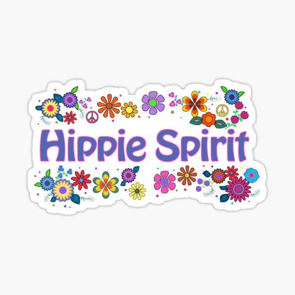 Hippie Spirit Flower Power 60s 70s Retro Design Sticker