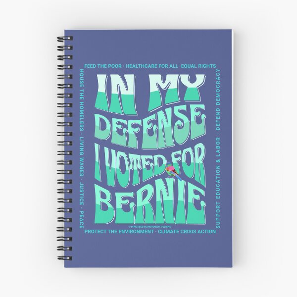 Item preview, PMD00588 Progressive Movement Designs In My Defense I Voted for Bernie with 12 policy goals for progressive Democrats Independents and Bernie Sanders supporters with retro vintage 1960s style designed and sold by ProgressiveLeft.