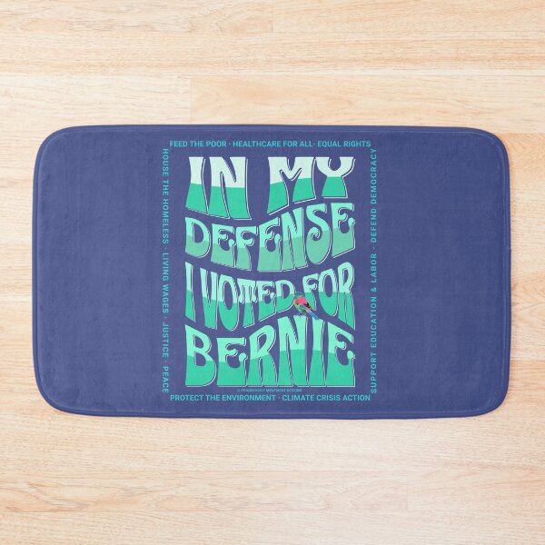 Item preview, PMD00588 Progressive Movement Designs In My Defense I Voted for Bernie with 12 policy goals for progressive Democrats Independents and Bernie Sanders supporters with retro vintage 1960s style designed and sold by ProgressiveLeft.