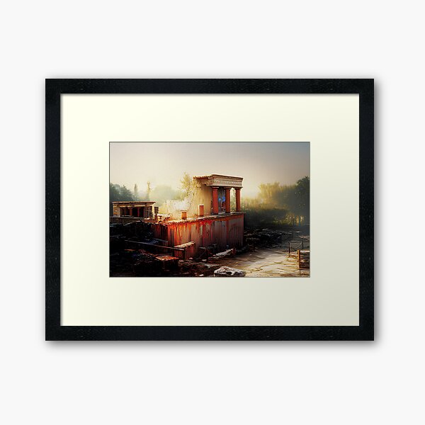 "Knossos Palace" Uncovering the Mystery. An Exploration of Ancient Greek Art and Culture. Framed Art Print