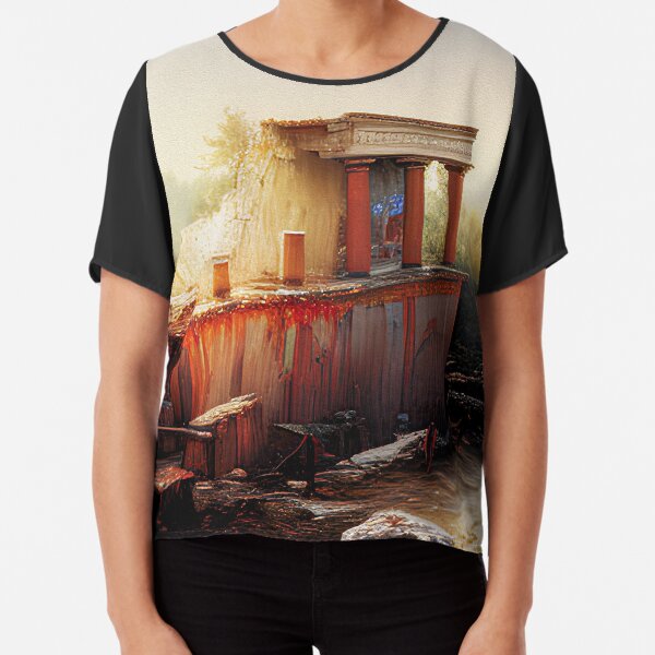 "Knossos Palace" Uncovering the Mystery. An Exploration of Ancient Greek Art and Culture. Chiffon Top