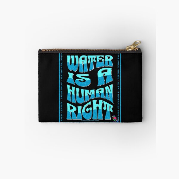 Item preview, PMD00590 Progressive Movement Designs Water Is A Human Right with 12 policy goals for progressive Democrats Independents and Bernie Sanders supporters with retro vintage 1960s style designed and sold by ProgressiveLeft.