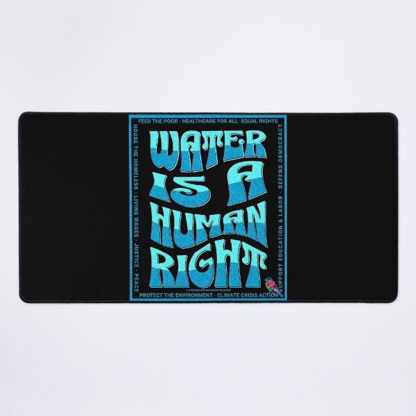 Item preview, PMD00590 Progressive Movement Designs Water Is A Human Right with 12 policy goals for progressive Democrats Independents and Bernie Sanders supporters with retro vintage 1960s style designed and sold by ProgressiveLeft.