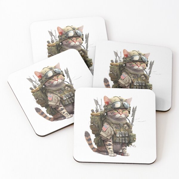 Item preview, Cat in military gear designed and sold by HjunezLogos.