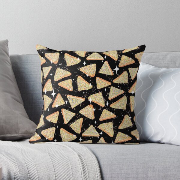 Cosmic Fairy Bread - Black - NEW Throw Pillow