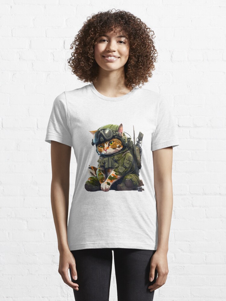 Cat in military gear Essential T-Shirt for Sale by HjunezLogos