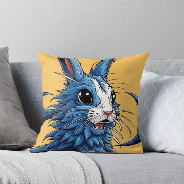 Item preview, A blue rabbit with a yellow background designed and sold by MGDesignRV.