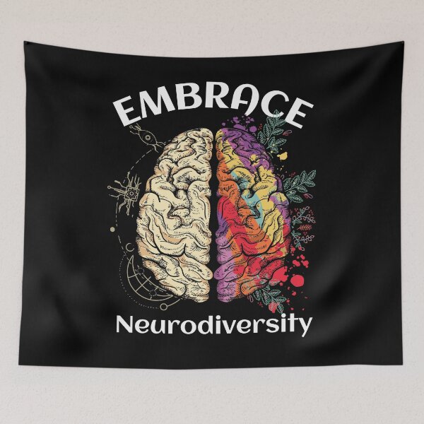 Item preview, Embrace neurodiversity (flowers and colors) - Autism and adhd awareness designed and sold by Paperfly Studio.