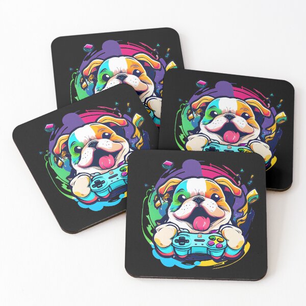 Item preview, Colorful Kawaii Dog Bulldog Gamer designed and sold by Leonardo Palumbo.