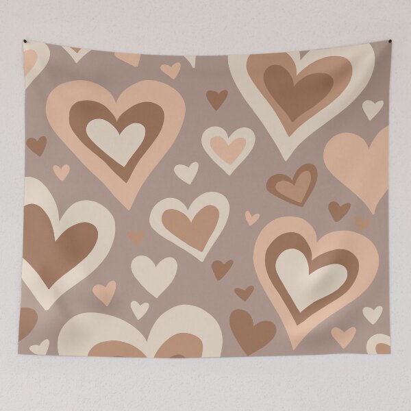 Item preview, Neutral Tone Heart Pattern designed and sold by PepperLime.