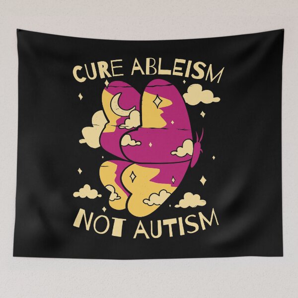 Item preview, Cure Ableism Not Autism - Autism and adhd awareness designed and sold by Paperfly Studio.