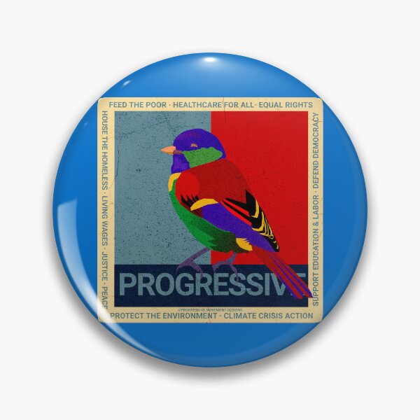 Item preview, PMD00594 Progressive Movement Designs Birdie multicolor bird and 12 policy goals for progressive Democrats Independents and Bernie Sanders supporters  designed and sold by ProgressiveLeft.