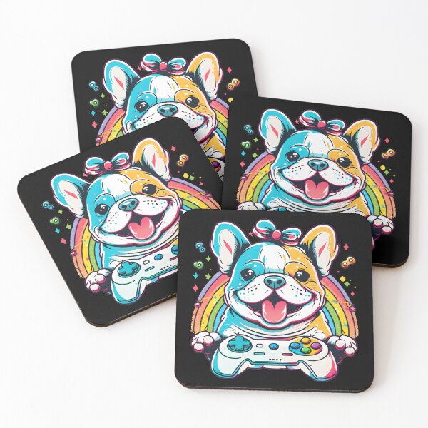 Item preview, Colorful Kawaii Dog Bulldog Gamer designed and sold by Leonardo Palumbo.