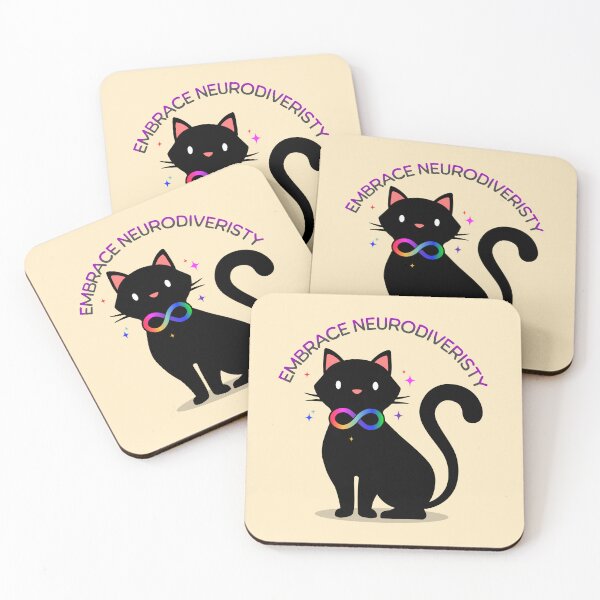 Item preview, Embrace nerurodiversity Autistic cat - Autism and adhd awareness designed and sold by Paperfly Studio.