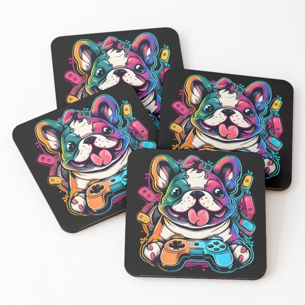 Item preview, Colorful Kawaii Dog Bulldog Gamer designed and sold by Leonardo Palumbo.