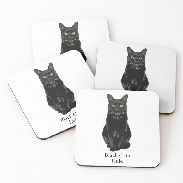 Item preview, Black Cats Rule (black text for light colored clothing) designed and sold by cafecats.