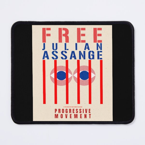 Item preview, PMD00595 Progressive Movement Designs Free Julian Assange symbolic poster or protest graphic for progressive Democrats Independents and Bernie Sanders supporters  designed and sold by ProgressiveLeft.