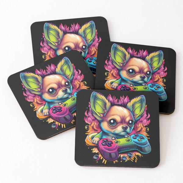Item preview, Colorful Kawaii Dog Chihuahua Gamer designed and sold by Leonardo Palumbo.