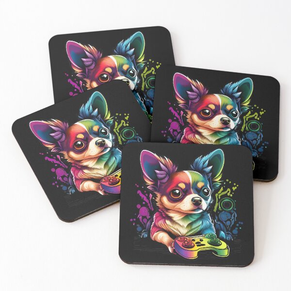 Item preview, Colorful Kawaii Dog Chihuahua Gamer designed and sold by Leonardo Palumbo.
