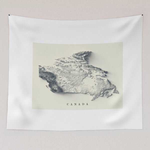 Item preview, Canada Shaded Relief Map 3D digitally-rendered designed and sold by ThinkAboutMaps.