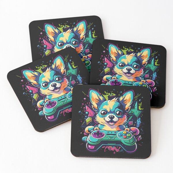 Item preview, Colorful Kawaii Dog Chihuahua Gamer designed and sold by Leonardo Palumbo.