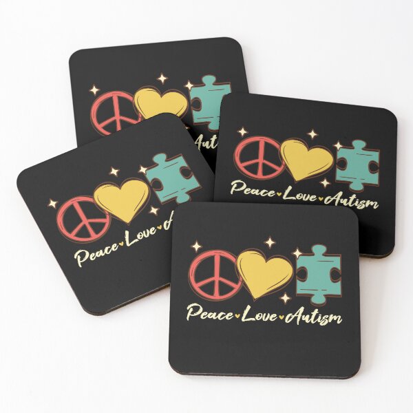Item preview, Peace Love Autism - Neurodiversity and adhd awareness designed and sold by Paperfly Studio.