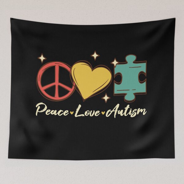 Item preview, Peace Love Autism - Neurodiversity and adhd awareness designed and sold by Paperfly Studio.