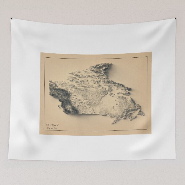Item preview,  Canada Shaded Relief Map 3D digitally-rendered designed and sold by ThinkAboutMaps.